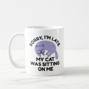 Caneca De Café Meu Gato Estava Sentado Em Mim