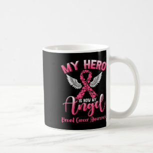 Caneca De Café Meu Herói Agora É Meu Anjo Câncer Da Mama Fita Ros