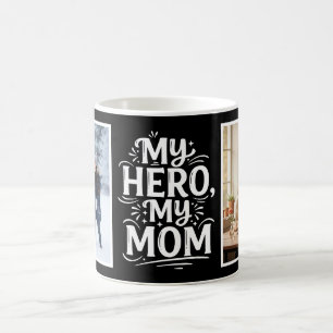 Caneca De Café Meu Herói Minha Mãe Negrito Personalizado 2 Fotos 