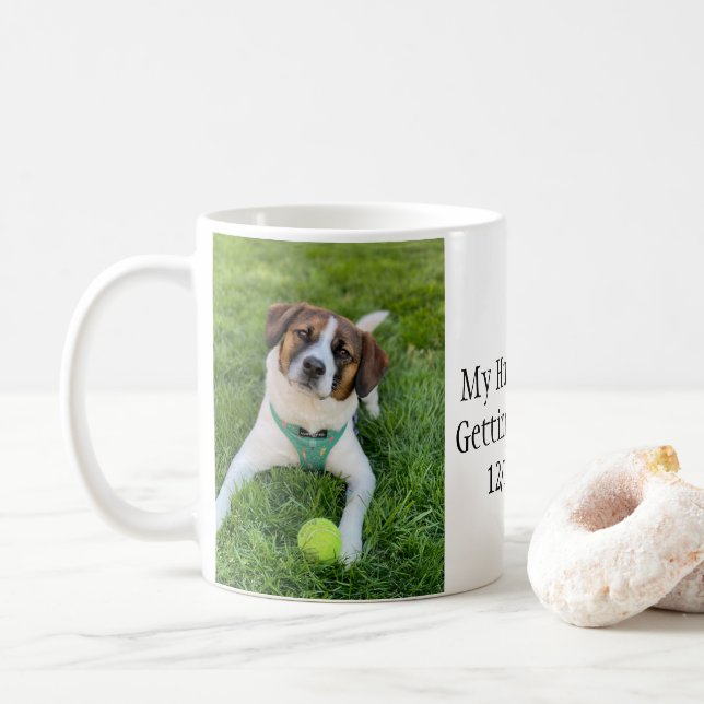 Caneca De Café Meu humano está se casando com fotos de cachorro (Com Donut)