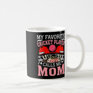 Caneca De Café Meu jogador de críquete favorito me chama de mãe d