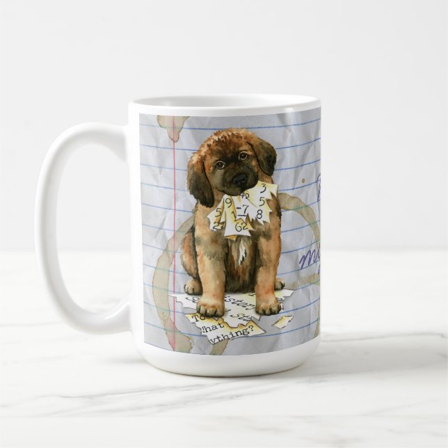 Caneca De Café Meu Leonberger Ate Meu Plano De Lição (Esquerda)