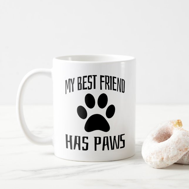 Caneca De Café Meu Melhor Amigo Tem Patas - Pássaros De Cachorro (Com Donut)