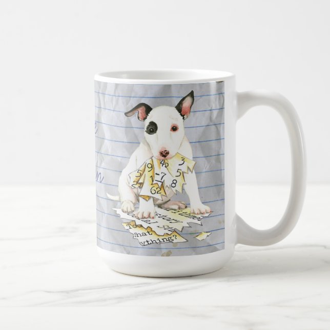 Caneca De Café Meu Miniatura, Bull Terrier, Ate meu plano de liçã (Direita)