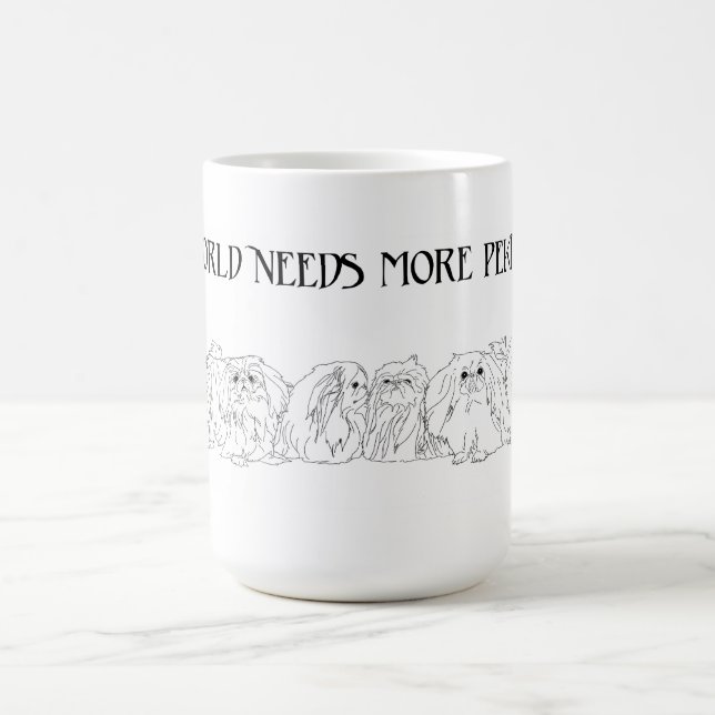 Caneca De Café Meu Mundo Precisa de Mais Pekingese (Centro)