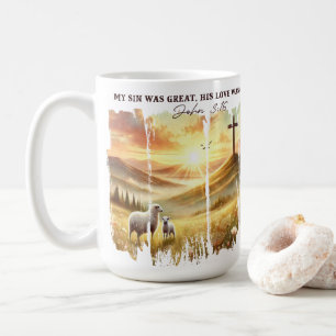 Caneca De Café Meu Pecado Era Excelente. Seu Amor Era Maior Bíbli