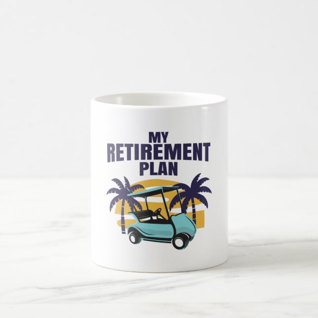 Caneca De Café Meu plano de aposentadoria de golfe (Centro)