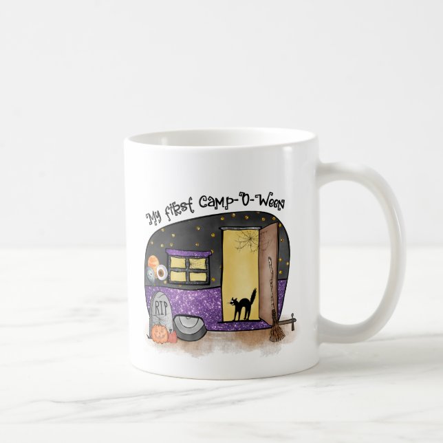 Caneca De Café Meu Primeiro Campo-O-Ween | Campo de Halloween (Direita)
