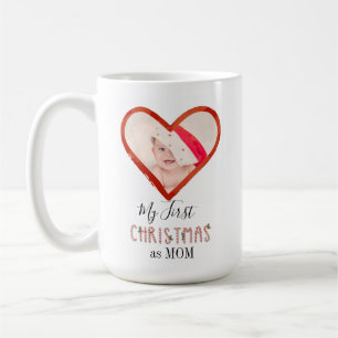 Caneca De Café Meu Primeiro Natal Como Mamãe Amor Coração Foto do