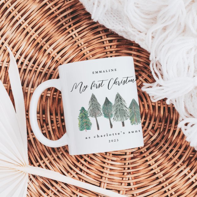 Caneca De Café Meu Primeiro Natal como Tia Foto (Criador carregado)