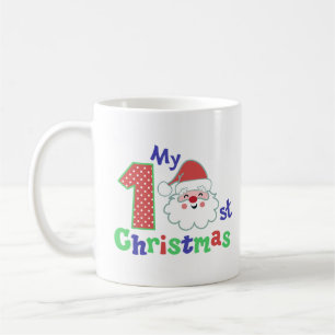 Caneca De Café Meu Primeiro Natal Tipografia Papais noeis Bonitos