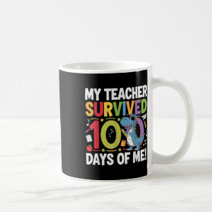 Caneca De Café Meu Professor Sobreviveu A 100 Dias Da Escola Dino