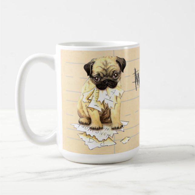 Caneca De Café Meu Pug Comeu Meu Trabalho De Casa (Esquerda)