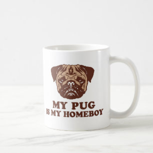 Caneca De Café Meu Pug é meu ficar em casa