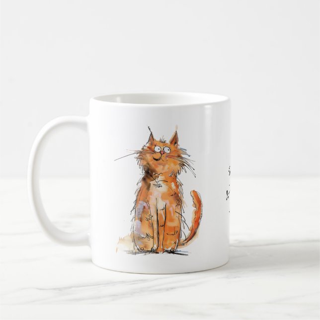 Caneca De Café Meu Rosto de Tarde de Sexta-Feira Gato Humor no Lo (Esquerda)