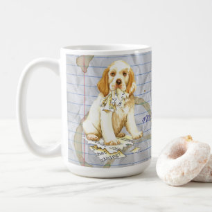 Caneca De Café Meu Spaniel de Clumber comeu meu plano de aula