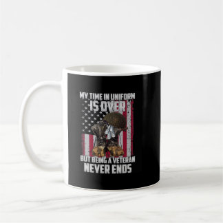 Caneca De Café Meu Tempo Na Uniforme Acabou, Mas Ser Um Veterano 