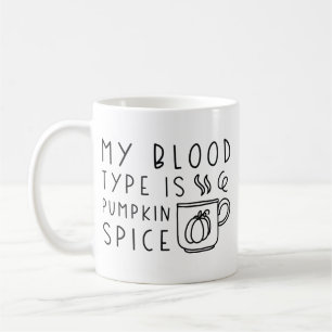 Caneca De Café Meu Tipo De Sangue É Pumpkin Spice