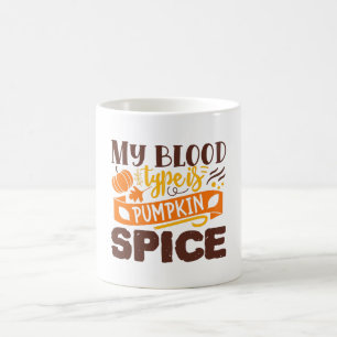 Caneca De Café Meu Tipo De Sangue É Pumpkin Spice Engraçado Citaç