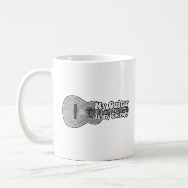 Caneca De Café Meu violão é minha terapia. Volta e guitarra branc (Esquerda)