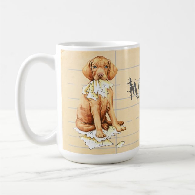 Caneca De Café Meu Vizsla comeu meus trabalhos de casa (Esquerda)