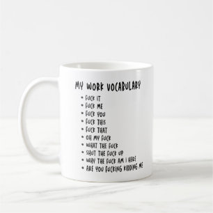 Caneca De Café Meu Vocabulário de Trabalho - Presente de Aniversá