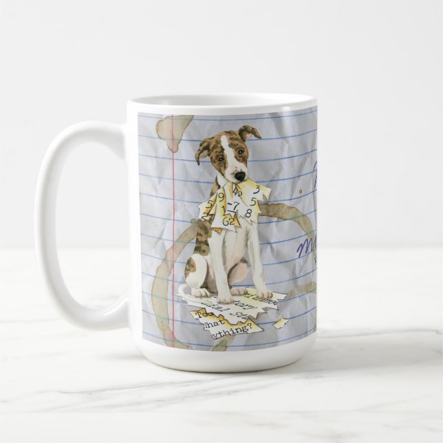 Caneca De Café Meu Whippet Comeu meu plano de lição (Esquerda)