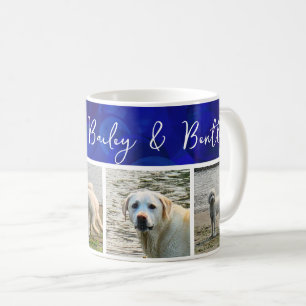 Caneca De Café Meus Amores Bandeira Azul Real Nomes 4 Fotos Pet