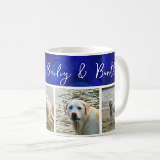 Caneca De Café Meus Amores Bandeira Azul Real Nomes 4 Fotos Pet