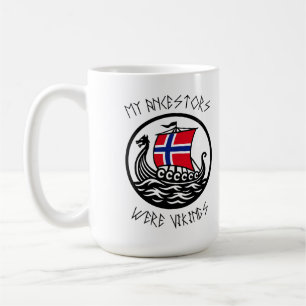 Caneca De Café Meus Ancestrais Eram Vikings   Bandeira Norueguesa