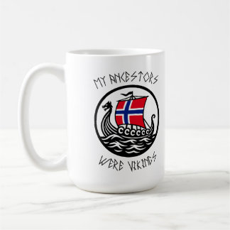 Caneca De Café Meus Ancestrais Eram Vikings | Bandeira Norueguesa