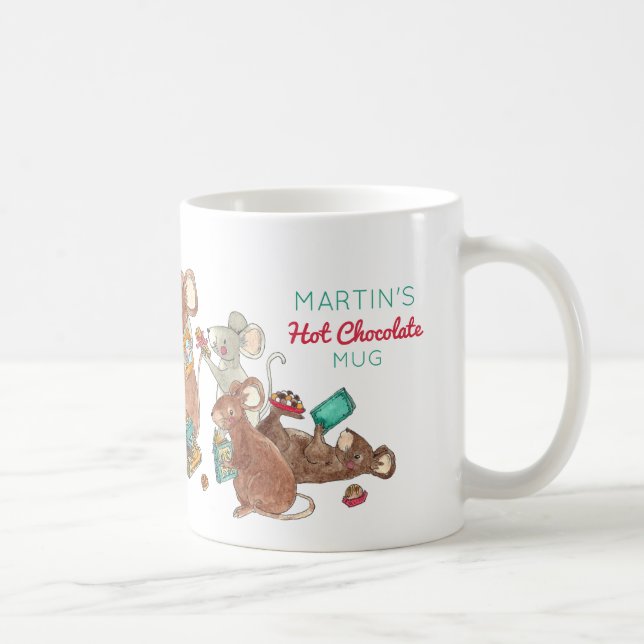 Caneca De Café Meus Camundongos de Natal de Chocolate Quente (Direita)