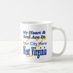 Caneca De Café Meus coração & alma estão em West Virginia