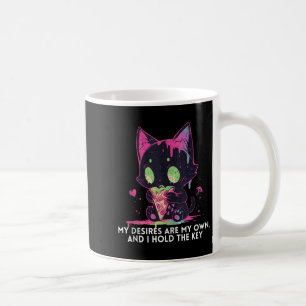 Caneca De Café Meus Desejos São Meus E Eu Tenho O Gato-Chave Da E