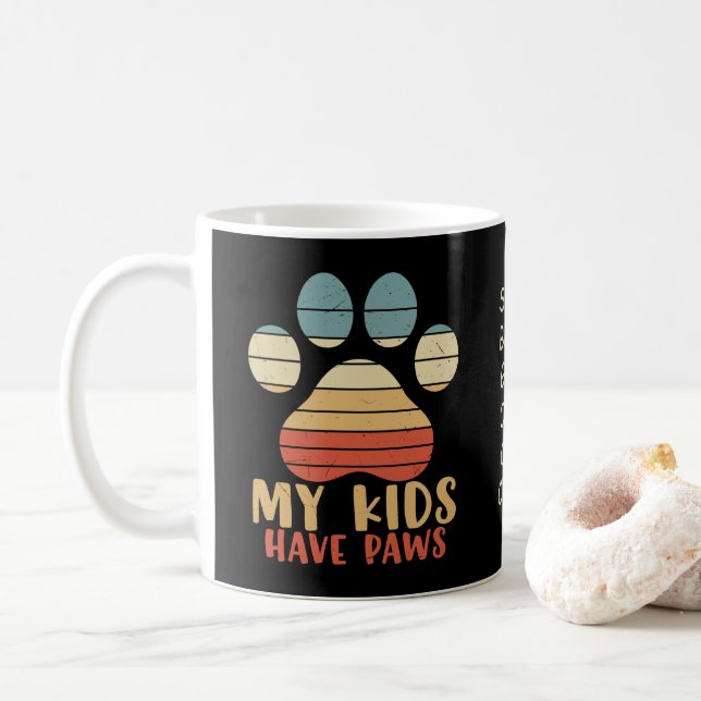 Caneca De Café Meus Filhos Têm Patas Personalizadas (Com Donut)