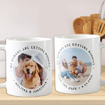Caneca De Café Meus Humanos Estão Casando Foto De Cachorro De Noi<br><div class="desc">Celebre seu noivado e dê ao único casamento de cães salve as datas com esta foto personalizada, e personalizado 'Meus Humanos estão se casando... Salve a caneca de café'. Esta caneca de café de casamento com fotos personalizadas é perfeita para favores de festa de noivado, e um alternativo para cartões...</div>
