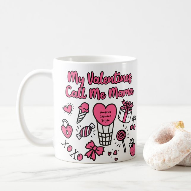 Caneca De Café Meus Namorados Me Chamam De Mãe (Com Donut)