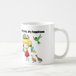 Caneca De Café Meus pássaros meus desenhos animados bonitos da