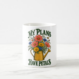 Caneca De Café Meus Planos Têm Pétalas Jardim de Flores Vintage
