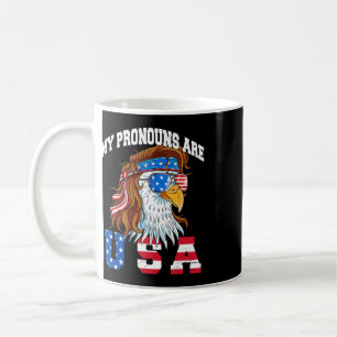 Caneca De Café Meus Pronomes São Águia Americana Engraçado 4 De J