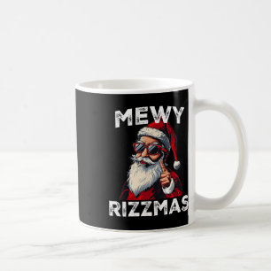 Caneca De Café Mewy Rizzmas Papais noeis Engraçados Mewing Piada 