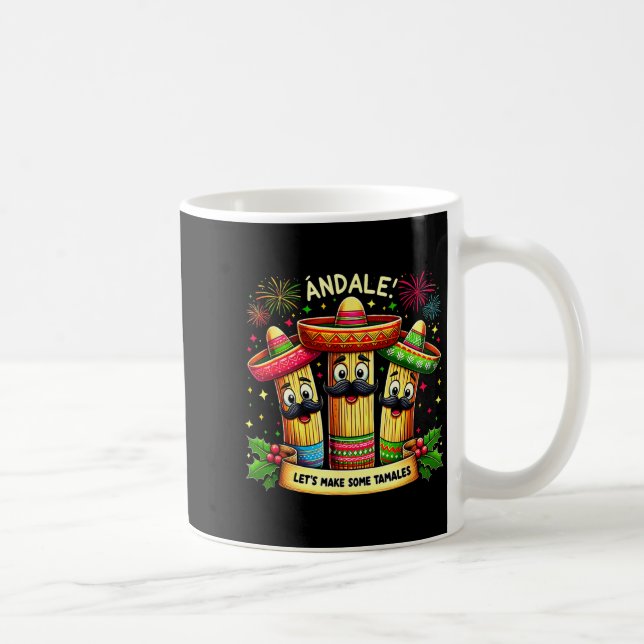 Caneca De Café Mexican Christmas Tamale Ándale Let’s Make Some Ta (Direita)