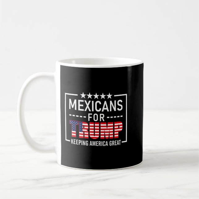 Caneca De Café Mexicanos Por Trump Conservador Hispânico Trump 20 (Esquerda)