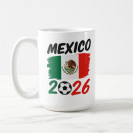 Caneca De Café Mexico 2026 Soccer Fan Design with Football