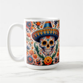Caneca De Café México | Viagem Vintage Retro Candy Skull