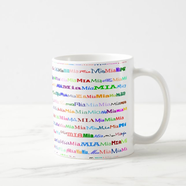 Caneca De Café Mia Design de texto II (Direita)