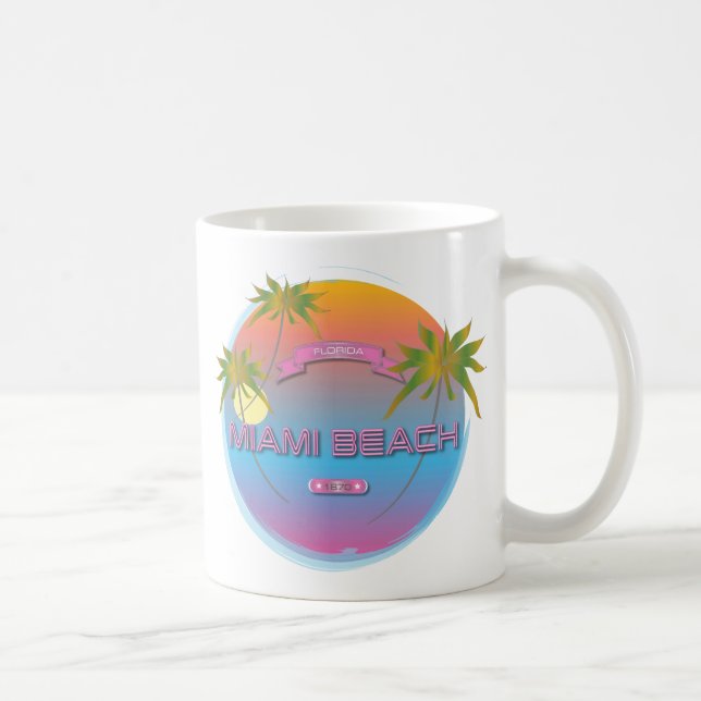 Caneca De Café Miami Beach Florida Est. 1870 (Direita)