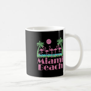 Caneca De Café Miami Beach T Mostra Homens Flamingo Souvenir Rosa