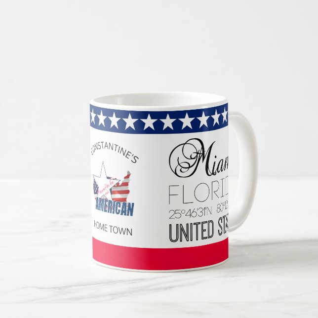 Caneca De Café Miami, Flórida, elegante dos Estados Unidos (Frente Esquerda)