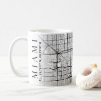Miami, Mapa da cidade da Flórida | Café Mug